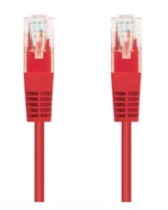 Cable de red RJ45 UTP Cat.6 25cm Rojo Nanocable