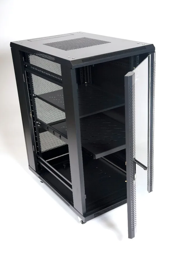 ARMARIO RACK 19" 22U MONOLYTH SH6022 600X1000MM MONTADO CON ACCESORIOS PUERTA DE CRISTAL - Imagen 2