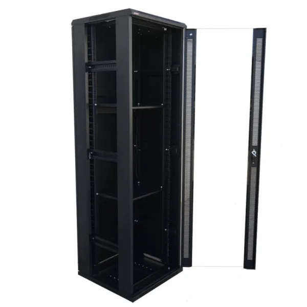 ARMARIO RACK 19" 27U GTLAN 31GTS2766 600x600MM MONTADO CON ACCESORIOS PUERTA DE CRISTAL