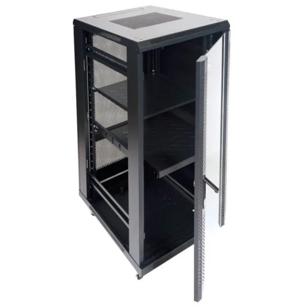 ARMARIO RACK 19" 32U MONOLYTH SH6832 600X800MM MONTADO CON ACCESORIOS PUERTA DE CRISTAL