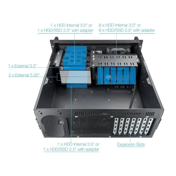 Caja servidor RACK-406N-USB3/ 19"/ Altura 4U - Imagen 5