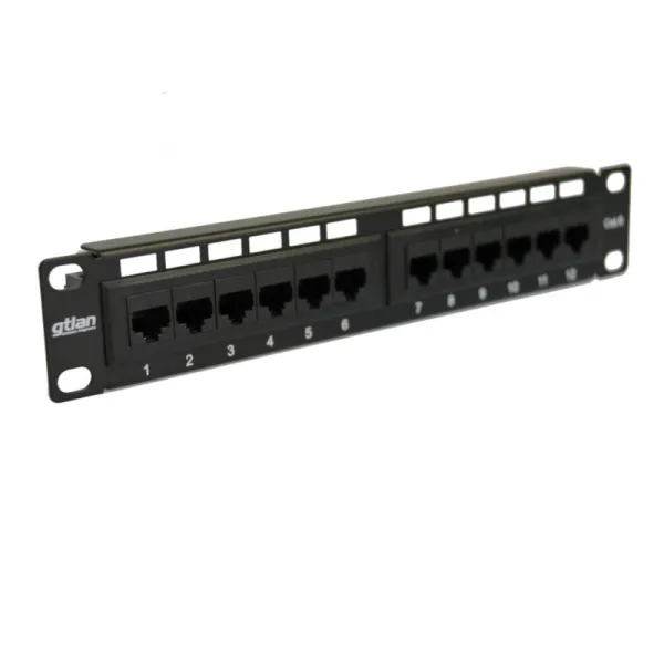 PANEL MINILAN 10" 12 RJ45 UTP C-6 T568A/B GTLAN - Imagen 2