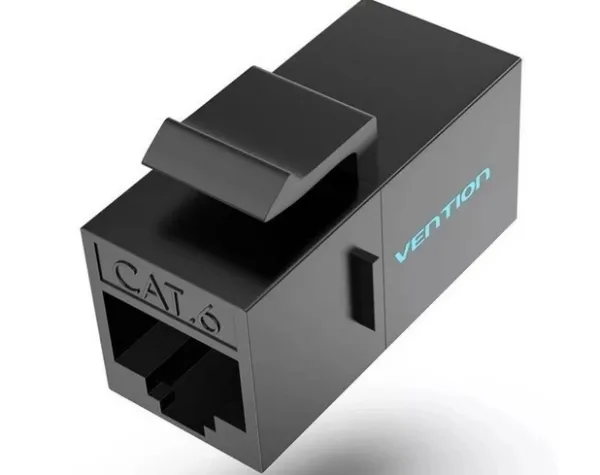 Adaptador-conector RJ45 Cat.6 UTP Hembra/Negro Vention (5 uds) - Imagen 2