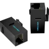 Adaptador-conector RJ45 Cat.6 UTP Hembra/Negro Vention (5 uds)