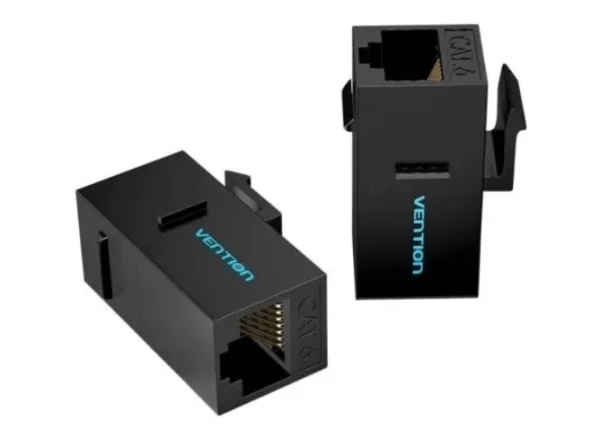 Adaptador-conector RJ45 Cat.6 UTP Hembra/Negro Vention (5 uds)