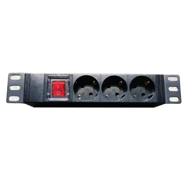 REGLETA 10" 3 TOMAS CON INTERRUPTOR AUNO