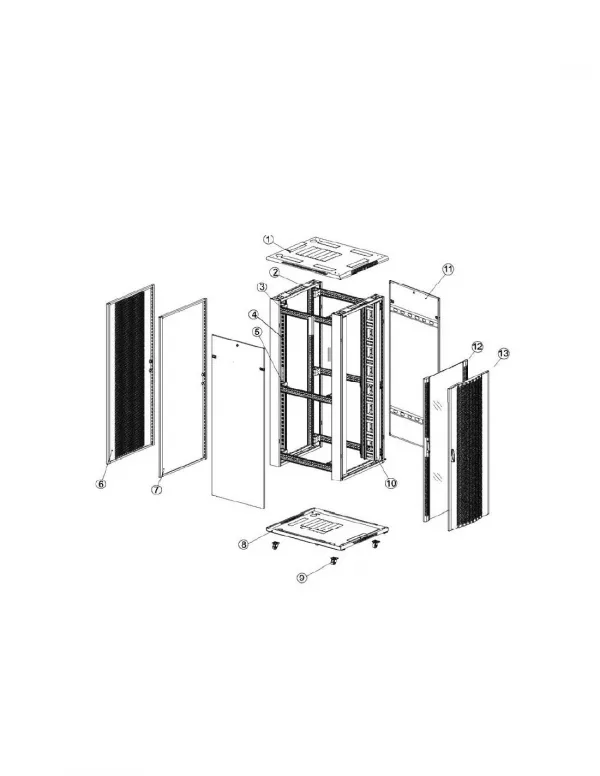 ARMARIO RACK 19" 42U BIACOM 800x1000MM MONTADO SIN ACCESORIOS PUERTA PERFORADA DOBLE/PUERTA PERFORADA DOBLE TRASERA - Imagen 6