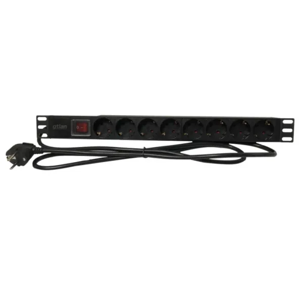 REGLETA 19" 8 SCHUKO  GTLAN + INTERRUPTOR CON CABLE EKO