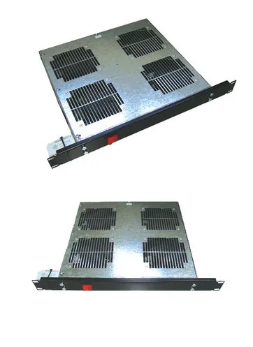 BANDEJA DE 4 VENTILADORES FIJACION FRONTAL 19" 1U BIACOM Y TERMOSTATO ANALÓGICO