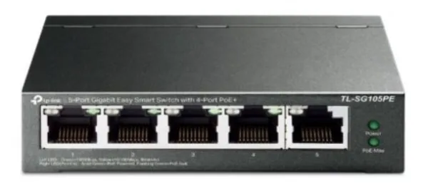 Switch PoE TL-SG105PE 4 puertos PoE + 1 RJ45 hasta 1000Mbps TP-Link