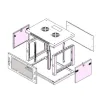 ARMARIO RACK MURAL 19" 18U GTLAN 31GTM18F6PSD 600x600MM DESMONTADO SIN ACCESORIOS PUERTA DE CRISTAL - Imagen 2